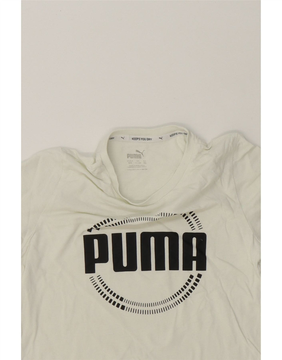 PUMA Boys Graphic T-Shirt Top 11-12 Years White Cotton Vintage Puma and Second-Hand Puma from Messina Hembry 