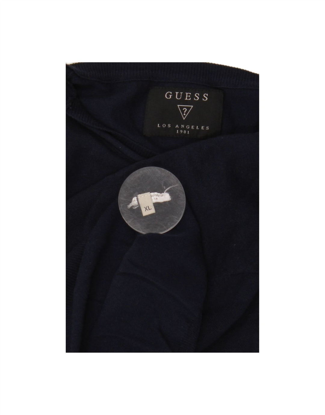 Suéter masculino GUESS com gola redonda XL azul marinho