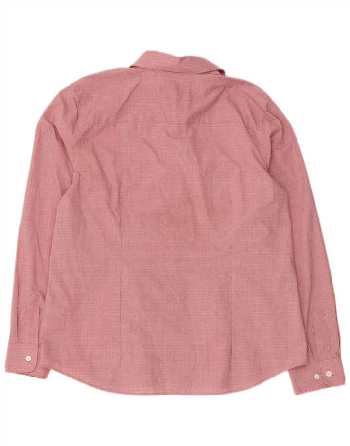 Camisa feminina Orvis US 14 XL algodão xadrez rosa