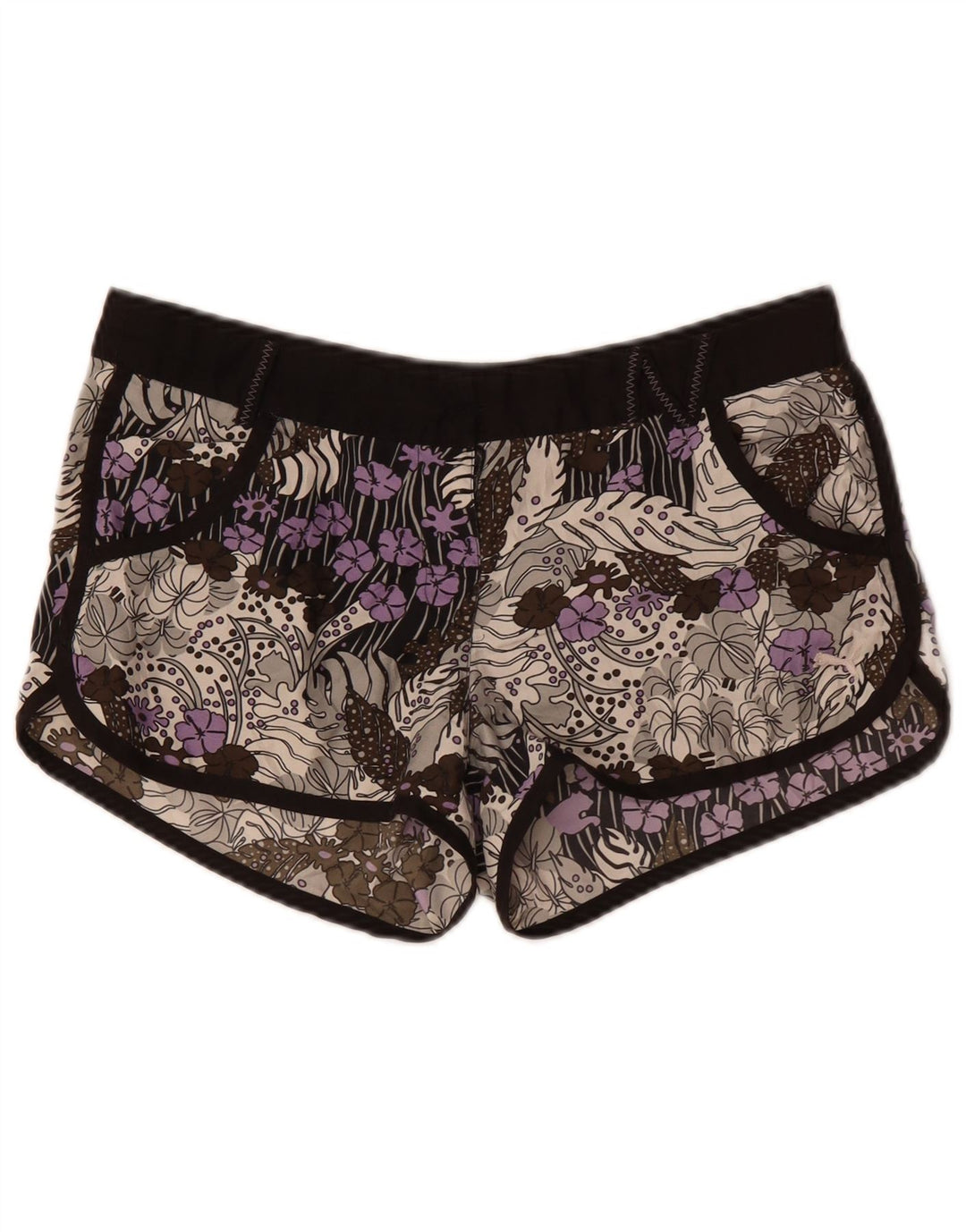 Shorts de natação femininos Puma UK 12 poliéster floral multicolorido médio