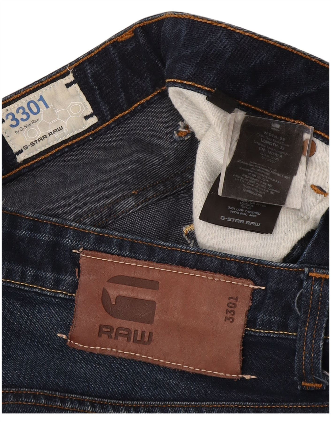 G-Star Mens Slim Jeans W32 L32 Azul Marinho Algodão
