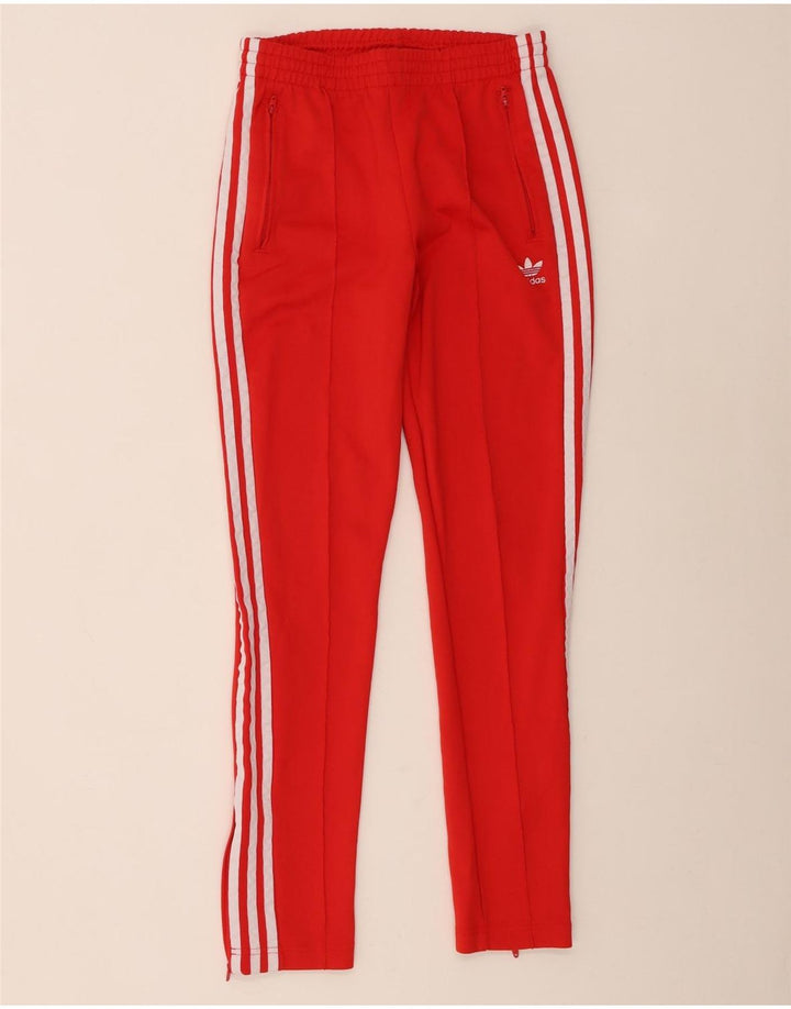 Calças de treino femininas Adidas UK 8 pequenas vermelhas