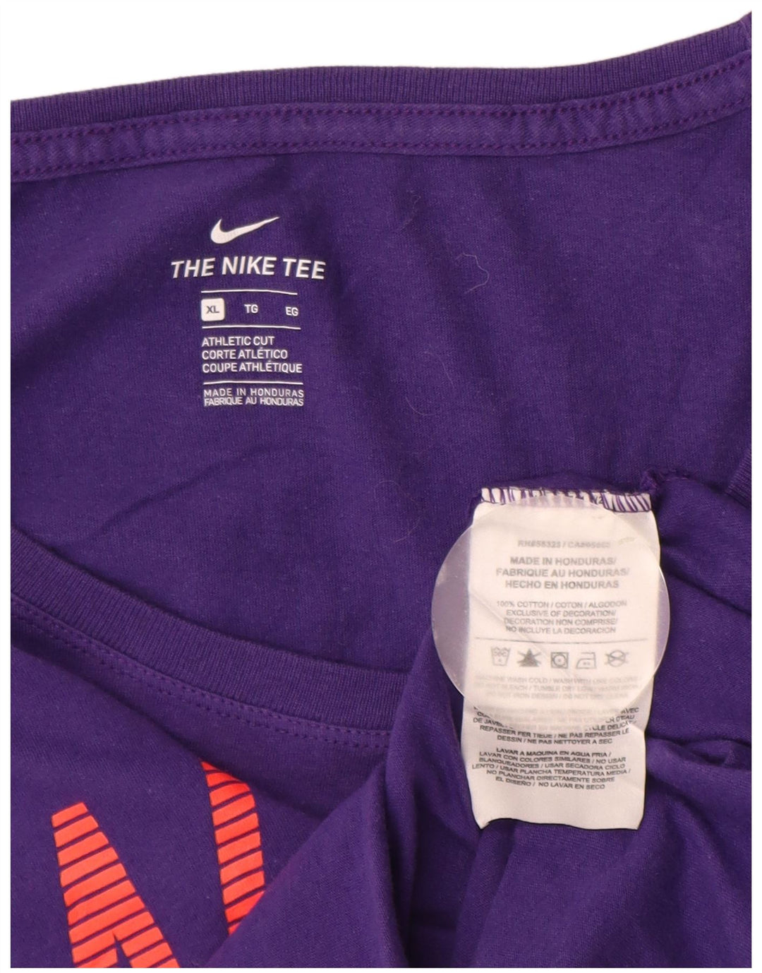 Camiseta feminina NIKE com corte atlético gráfico UK 18 XL algodão roxo