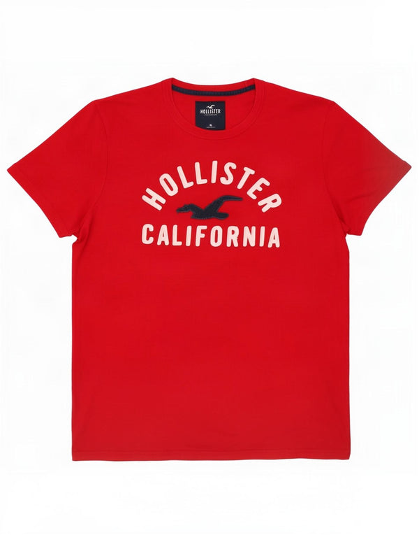 Camiseta gráfica masculina Hollister Top XL algodão vermelho