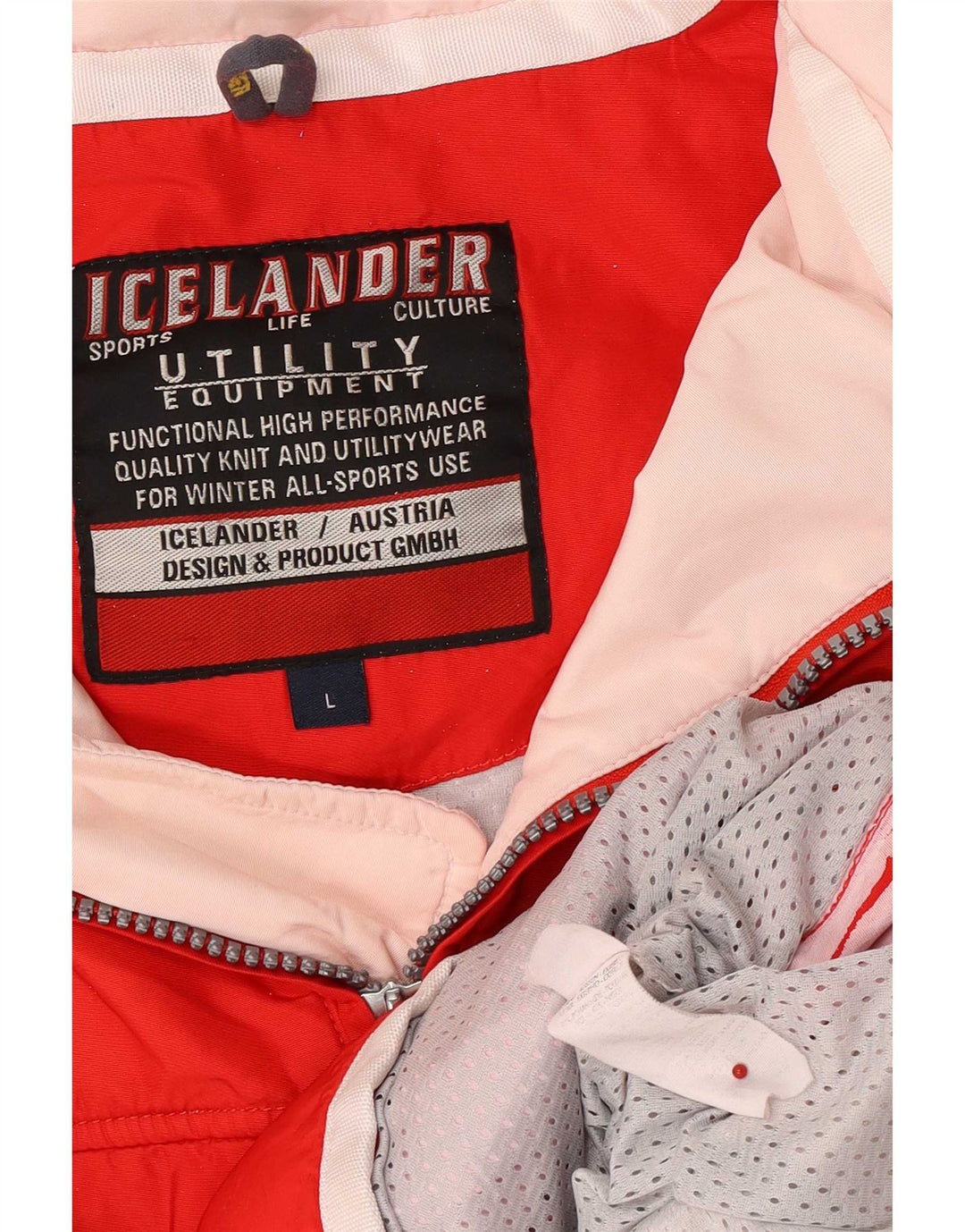 Jaqueta Anorak com capuz utilitário masculino vintage UK 40 grande poliamida vermelha