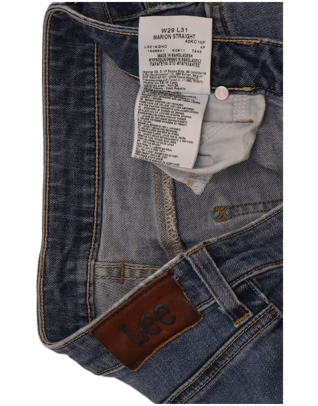 Lee Mens Marion Straight Jeans W29 L31 Azul Algodão