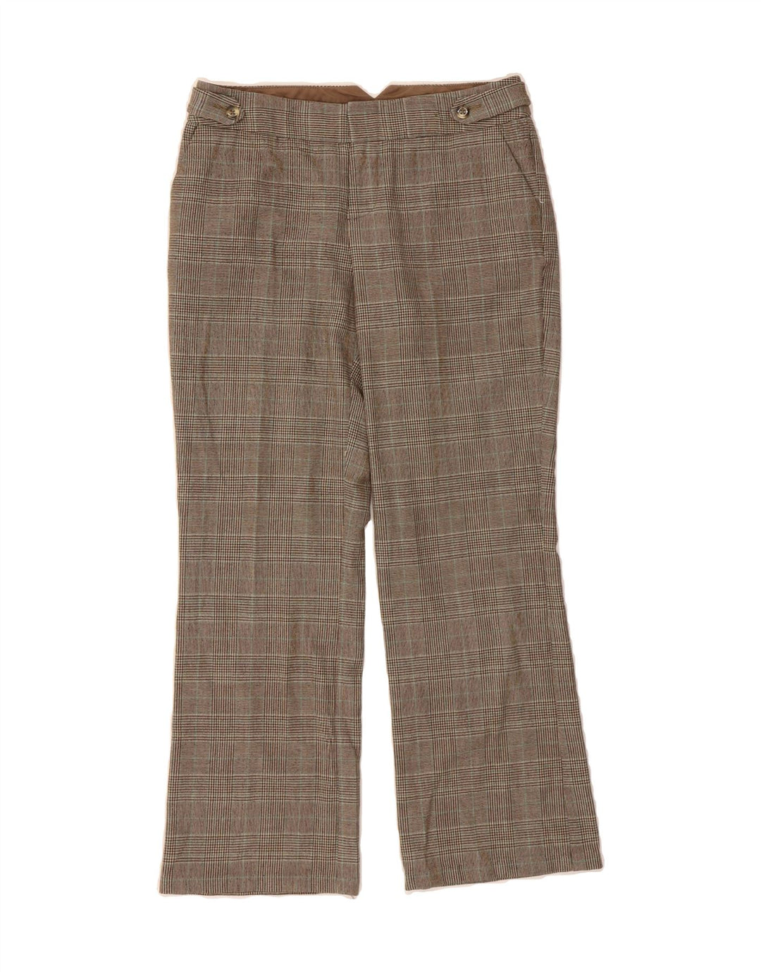 MOSSIMO Womens Straight Chino Trousers US 2 XS W30 L28 Brown Check Vintage Mossimo and Second-Hand Mossimo from Messina Hembry 