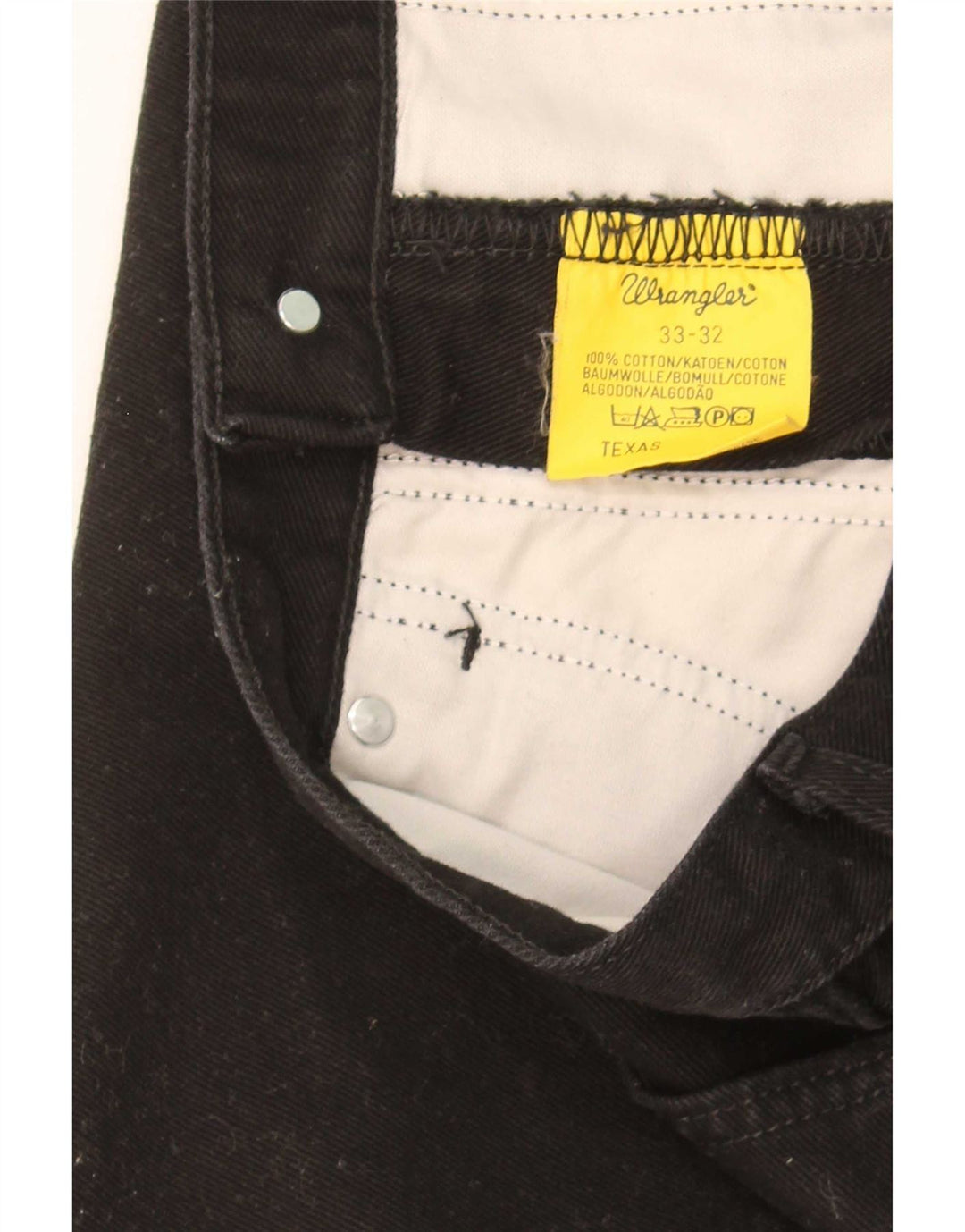 Wrangler Masculino Texas Straight Jeans W33 L32 Algodão Preto