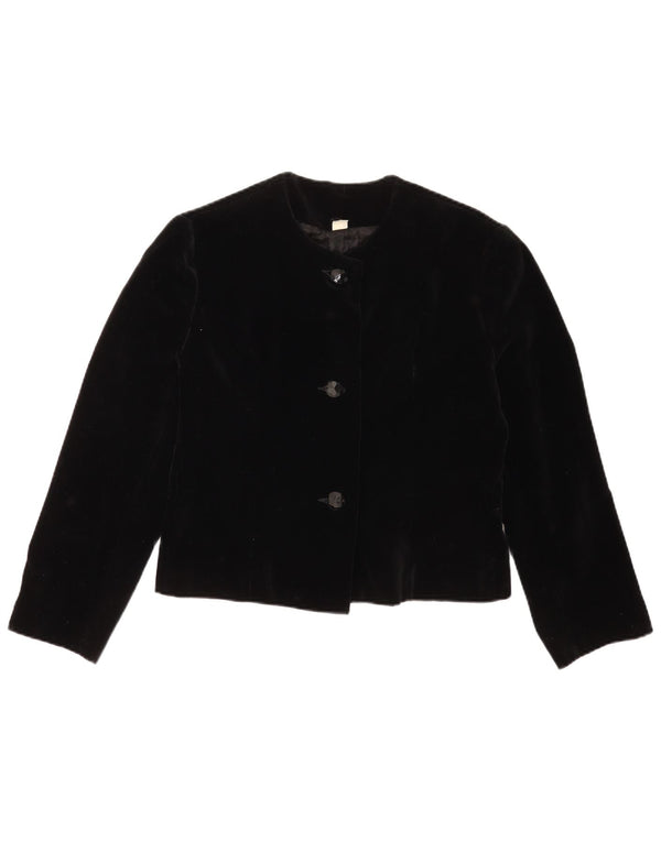 Jaqueta blazer feminina vintage com 3 botões IT 44 algodão preto médio