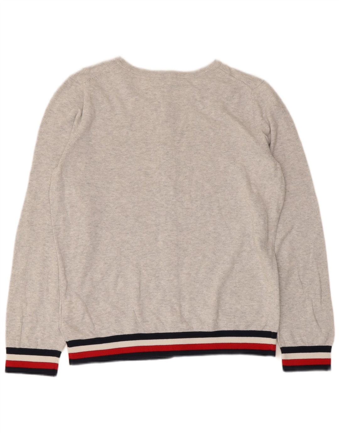 Suéter cardigã feminino Tommy Hilfiger UK 14 listrado cinza médio