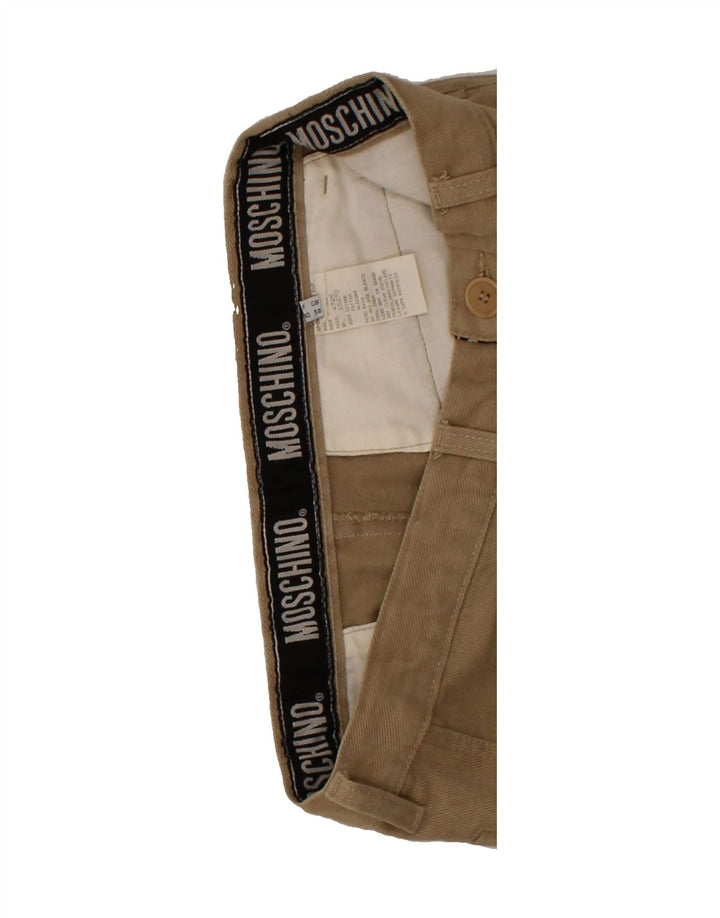 MOSCHINO Mens Slim Casual Trousers W38 L30 Beige Cotton Vintage Moschino and Second-Hand Moschino from Messina Hembry 