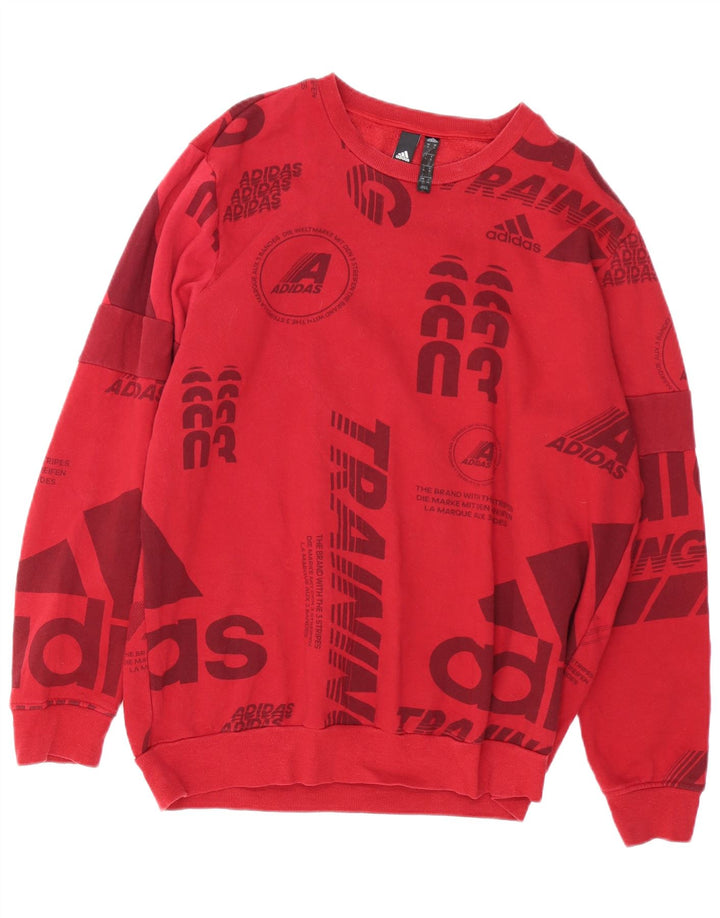 Adidas Mens Graphic Moletom Jumper XL Vermelho Algodão