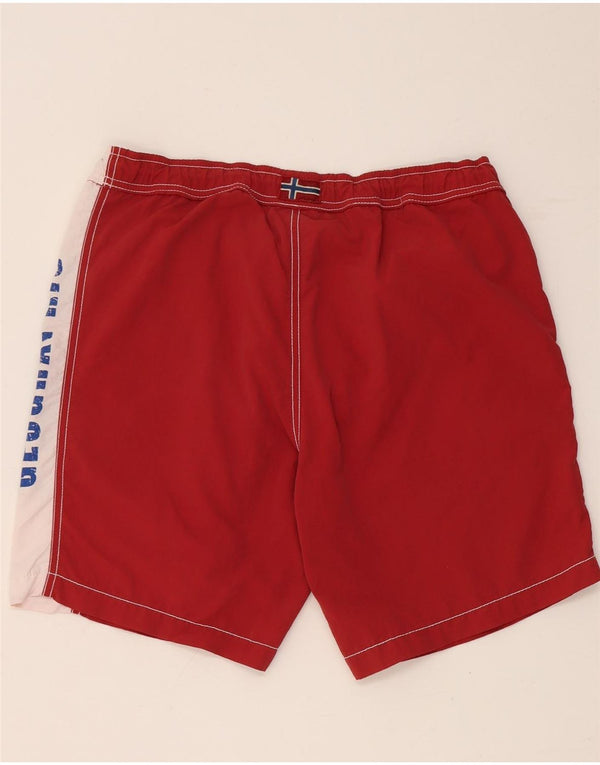 Napapijri Mens Geographic Swimming Shorts Medium Burgundy Colourblock