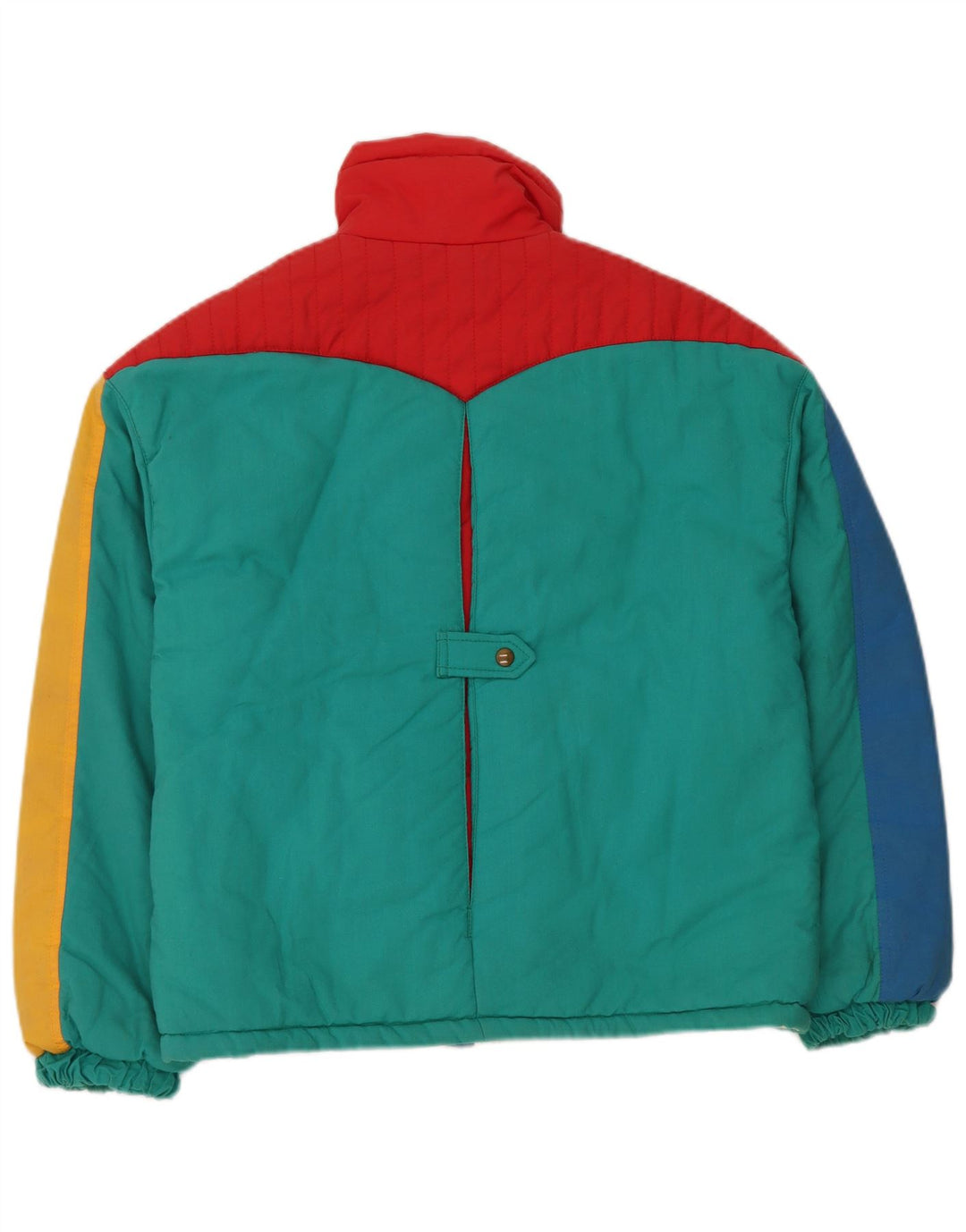 Jaqueta acolchoada com capuz feminino vintage IT 42 Medium Multicolor Colorblock