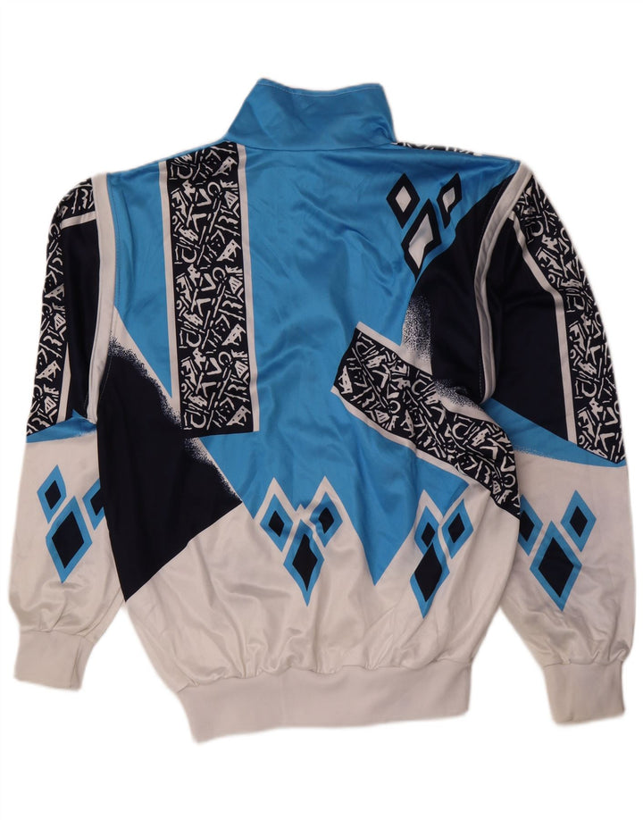 Casaco de treino masculino vintage grande azul geométrico
