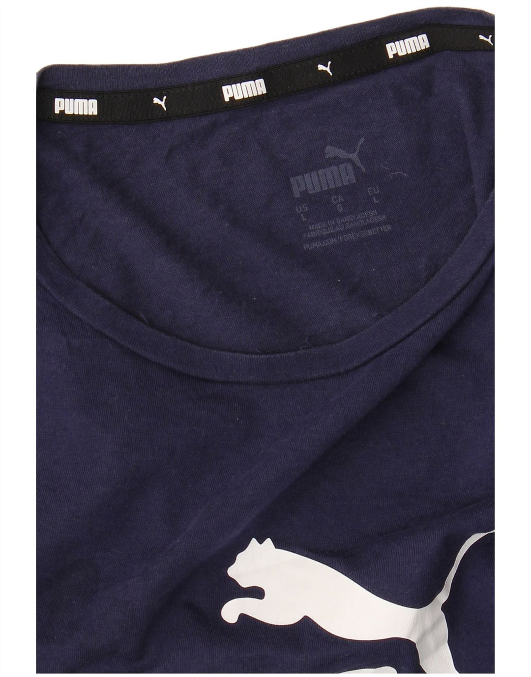 Puma Camiseta Feminina Graphic Top UK 14 Grande Azul Marinho