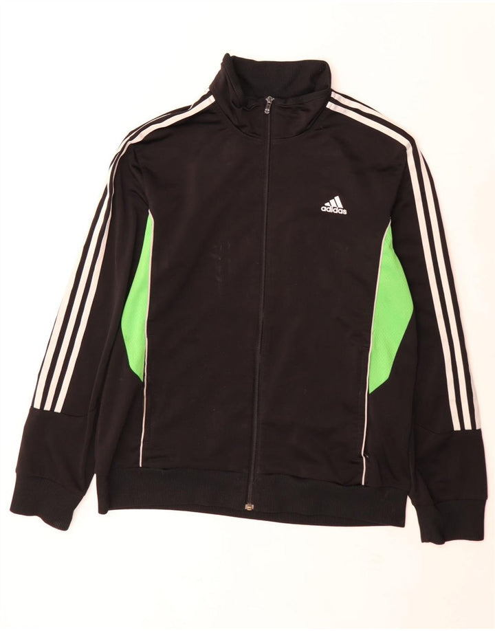 Adidas Mens Tracksuit Top Jacket UK 42/44 Grande Preto Colorblock Poliéster