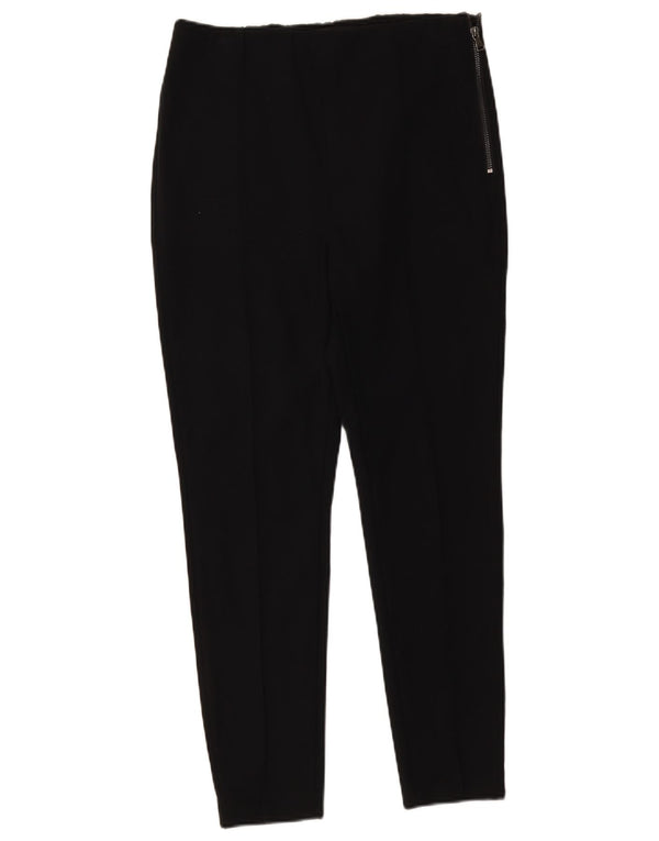 Calça casual feminina Marks & Spencer cônica Reino Unido 14 grande W30 L26 preta