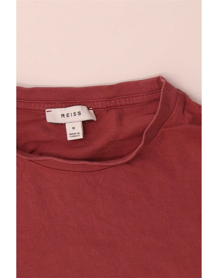 Camiseta masculina Reiss Top médio algodão vermelho