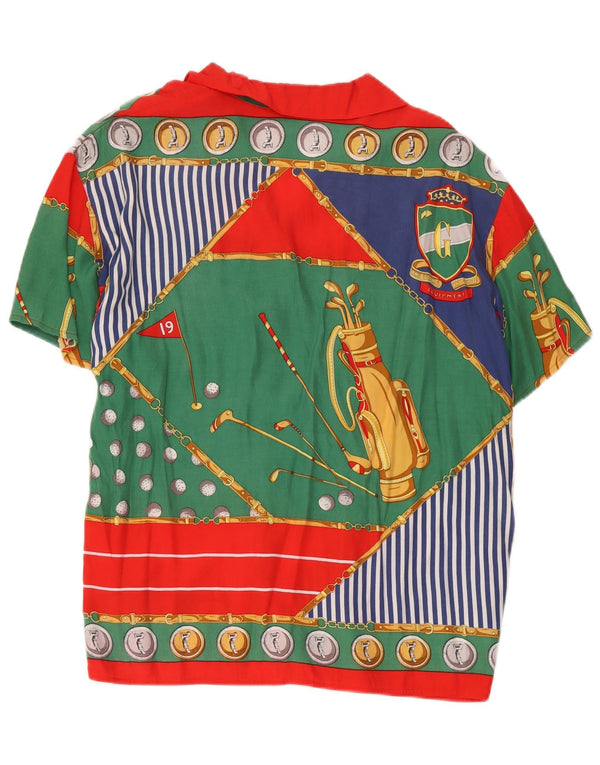 ELENA MIRO blusa feminina com estampa abstrata Reino Unido 14 média multicolorida