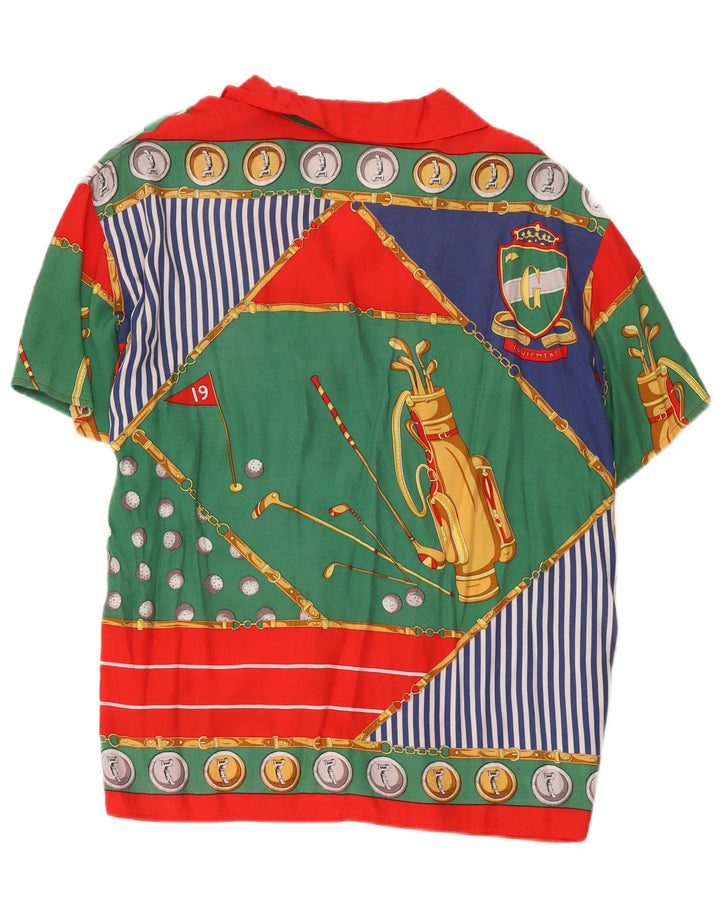 ELENA MIRO blusa feminina com estampa abstrata Reino Unido 14 média multicolorida