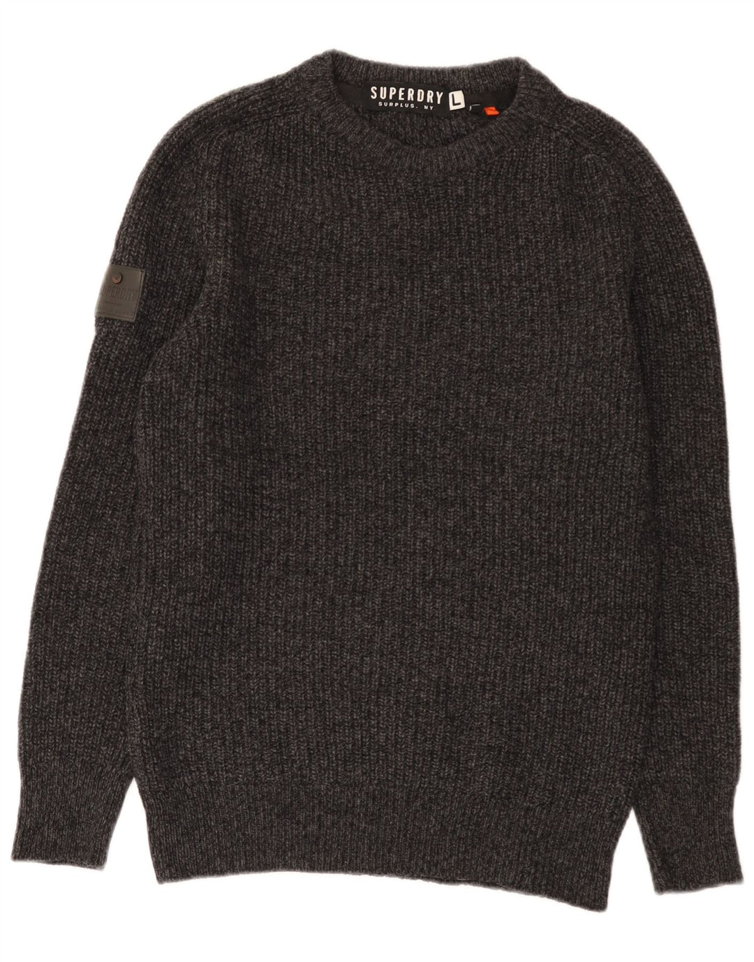Suéter masculino Superdry com gola canoa grande lã cinza