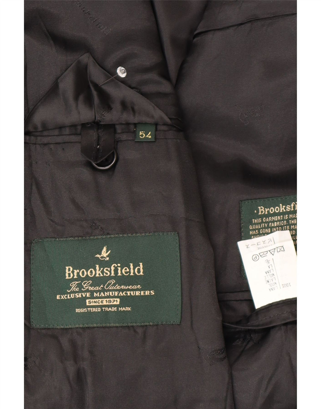 Jaqueta blazer masculina Brooksfield com 3 botões IT 54 2XL lã azul marinho