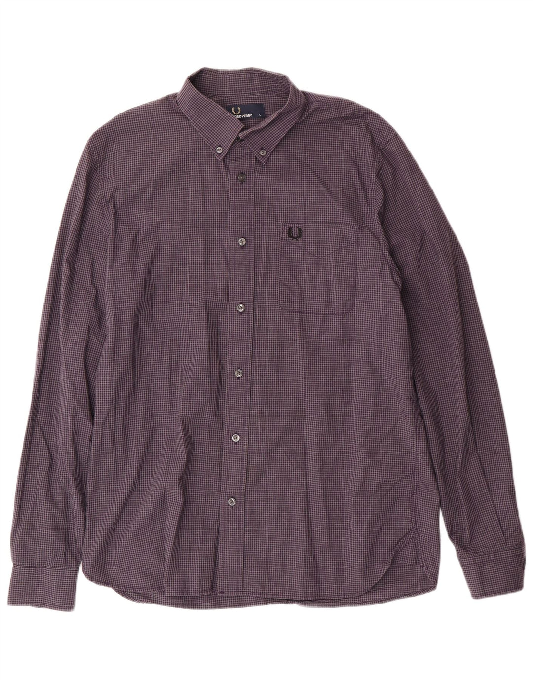 Camisa masculina FRED PERRY grande algodão guingão roxo