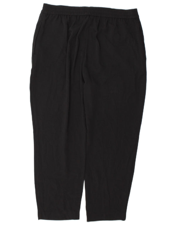 Calça feminina Zara cintura alta cortada grande W30 L25 poliéster preto