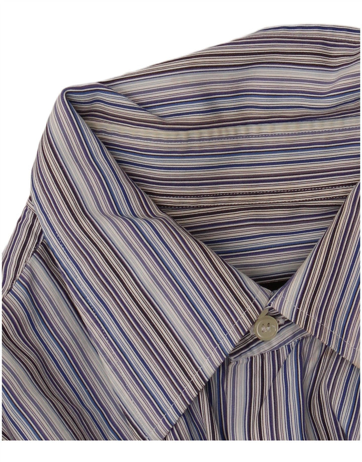 Camisa masculina Hugo Boss tamanho 42 16 1/2 grande listrada azul
