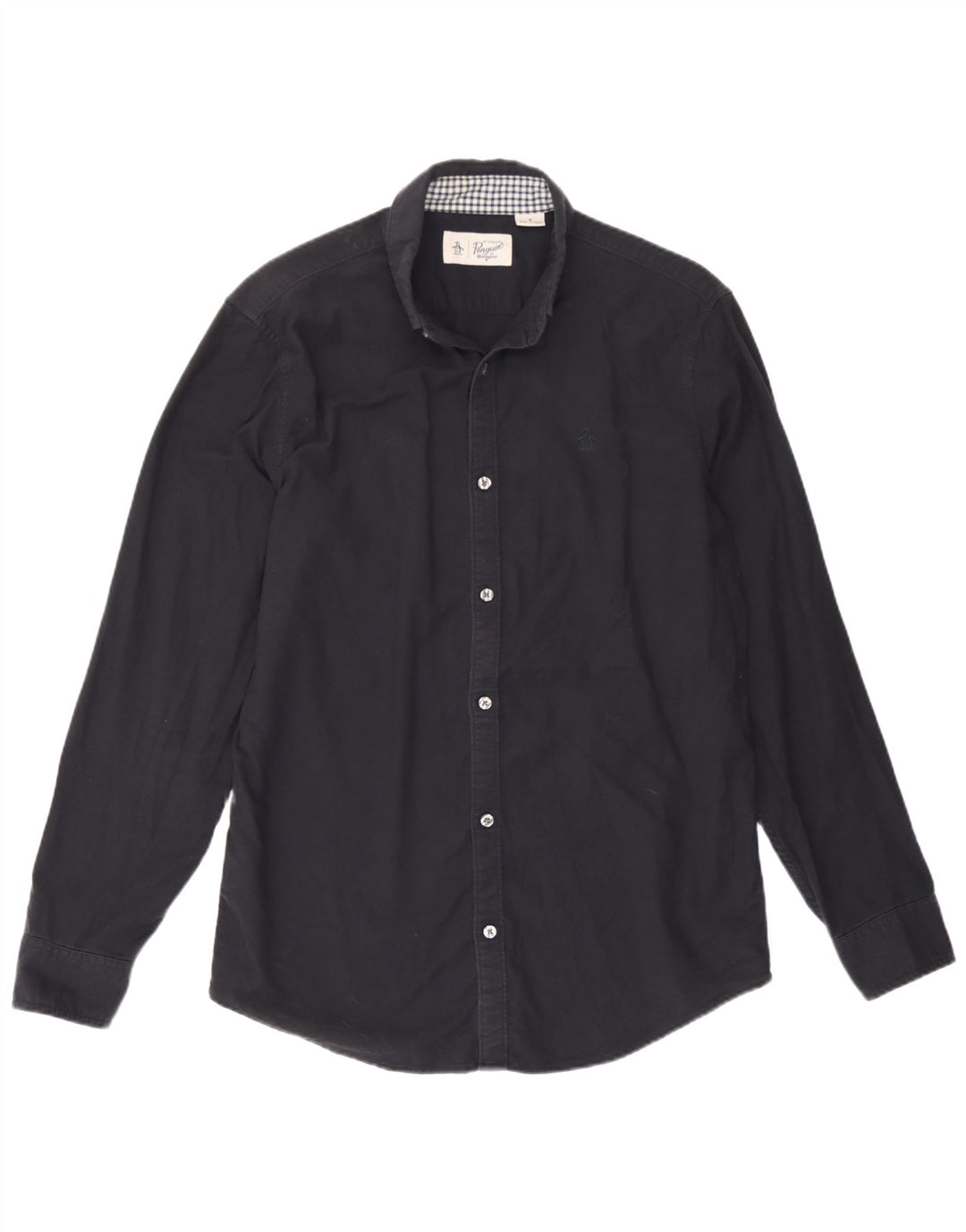 Camisa masculina Penguin de algodão preto médio