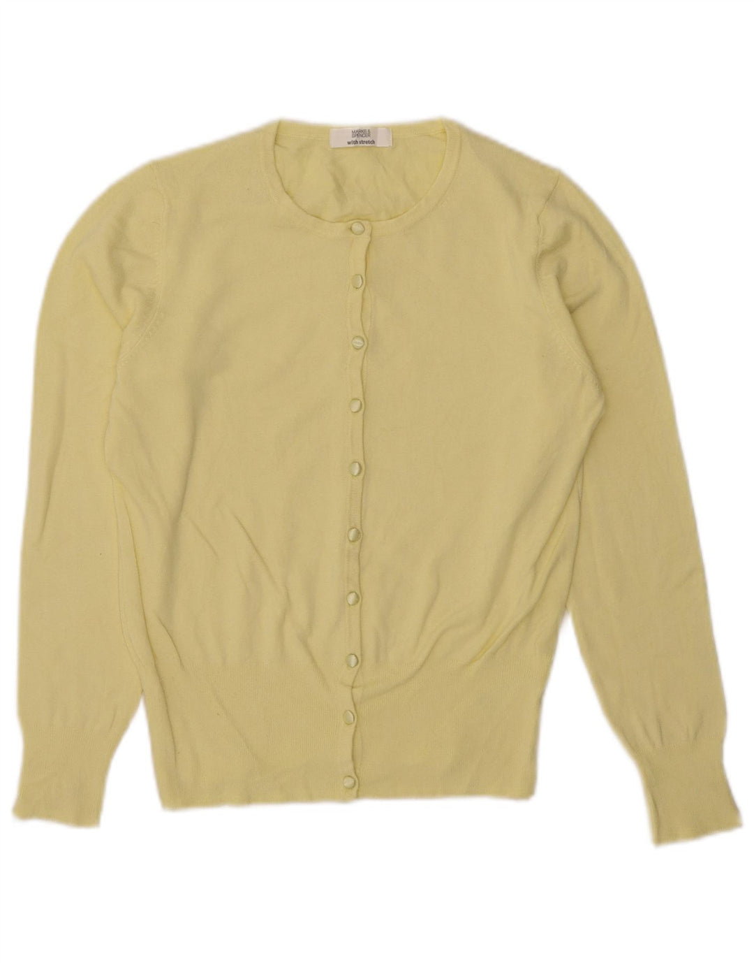 Suéter cardigã feminino Marks & Spencer UK 12 viscose amarela média