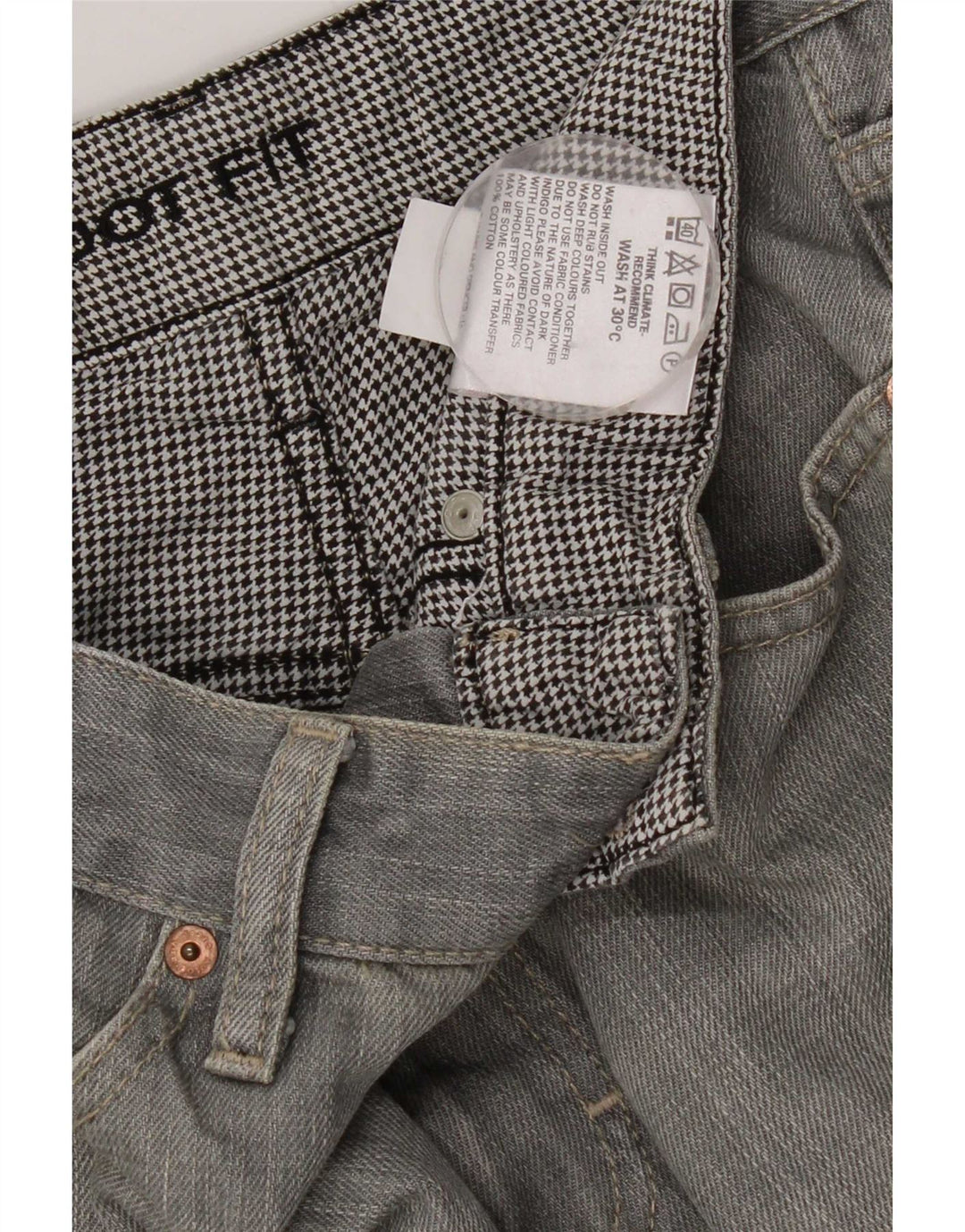 Marks & Spencer Mens Bootcut Jeans W30 L26 Algodão Cinza