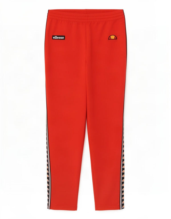 Ellesse Mens Graphic Calças de treino em poliéster colorblock vermelho médio