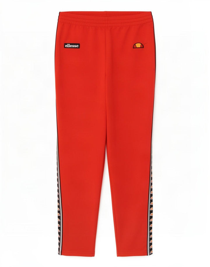 Ellesse Mens Graphic Calças de treino em poliéster colorblock vermelho médio
