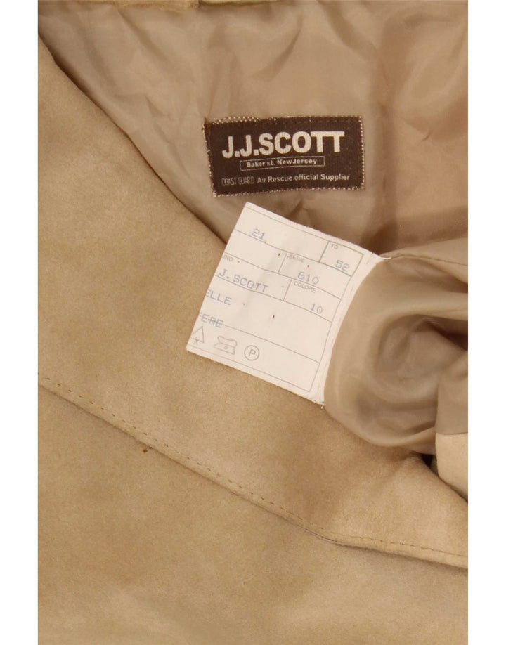Jaqueta blazer masculina de camurça com 3 botões J.J.Scott IT 52 XL couro bege