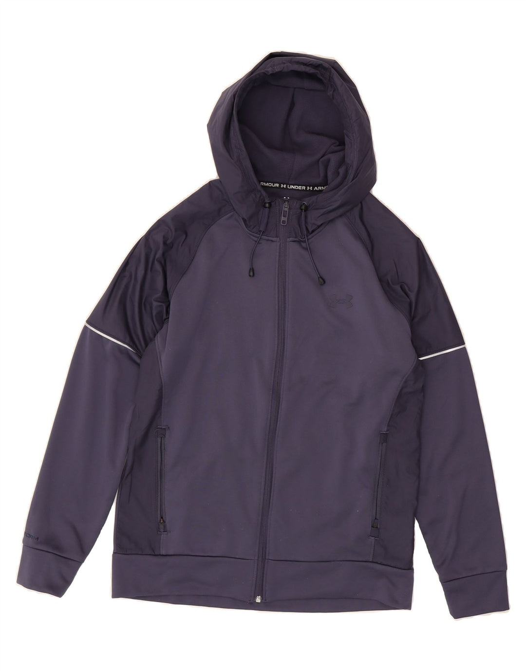 UNDER ARMOUR Mens Zip Hoodie Sweater Medium Navy Blue Polyester Vintage Under Armour and Second-Hand Under Armour from Messina Hembry 