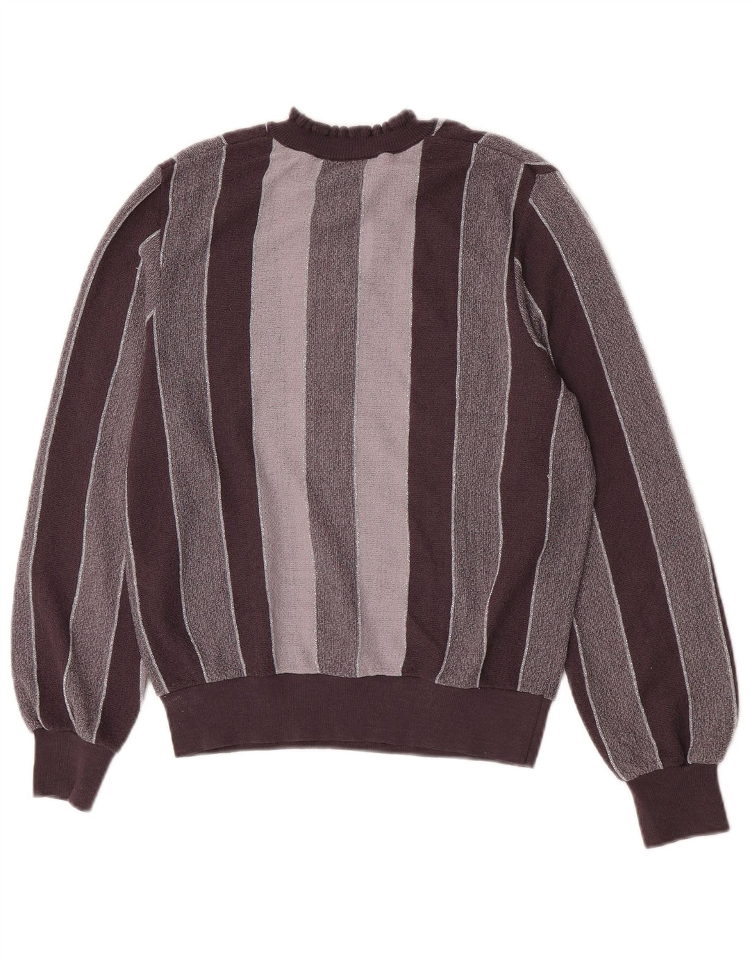 Suéter feminino vintage com gola tartaruga IT 44 Acrílico listrado cinza médio