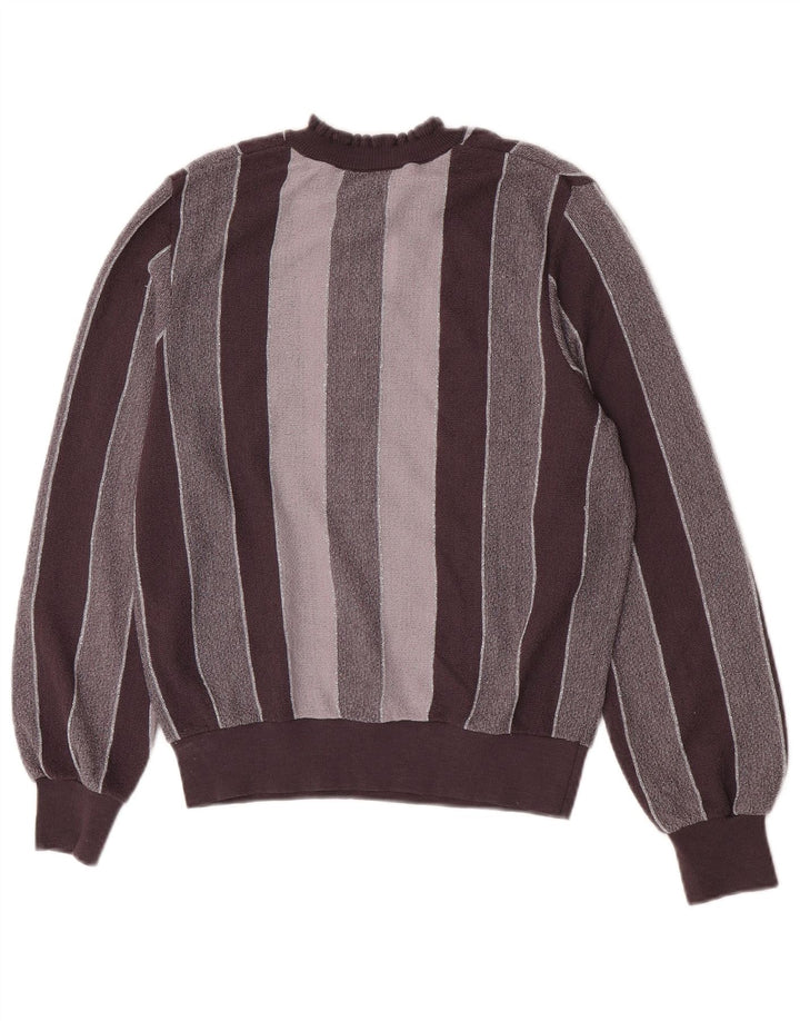 Suéter feminino vintage com gola tartaruga IT 44 Acrílico listrado cinza médio