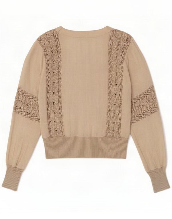 Blusa feminina vintage IT 44 linho bege médio