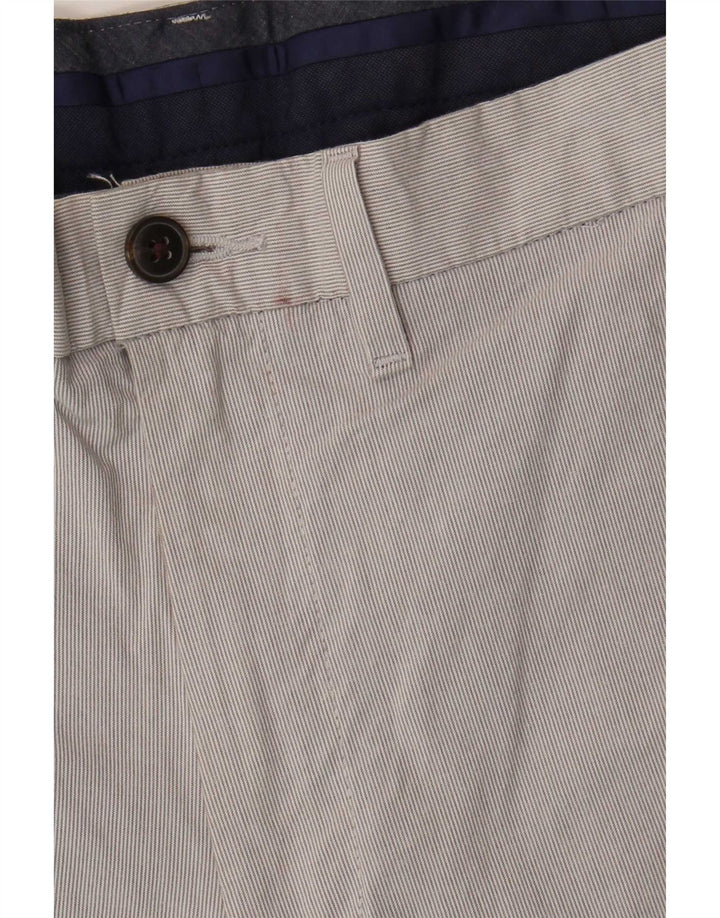 Shorts chino masculino Marks & Spencer W32 algodão listrado cinza médio