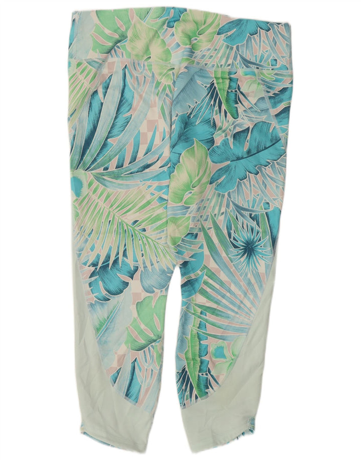Leggings Nike Capri Mulher UK 20 2XL Verde Floral