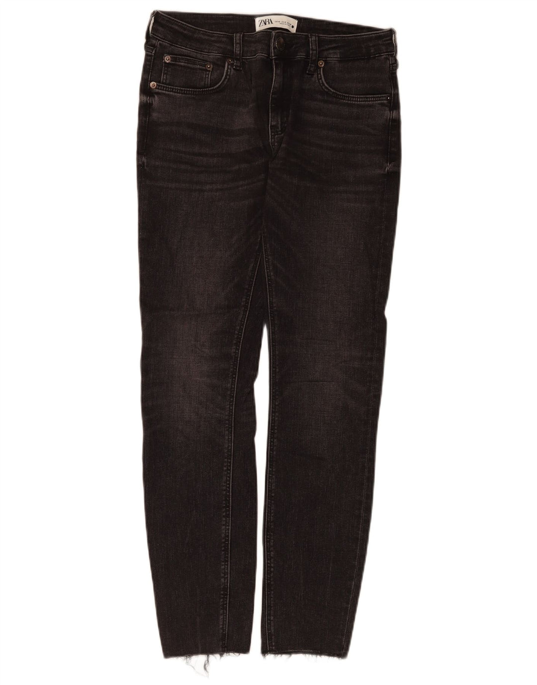 Zara Jeans Slim Feminino EU 40 Médio W30 L28 Algodão Preto
