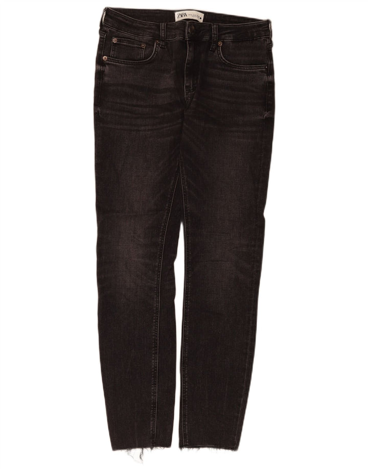Zara Jeans Slim Feminino EU 40 Médio W30 L28 Algodão Preto