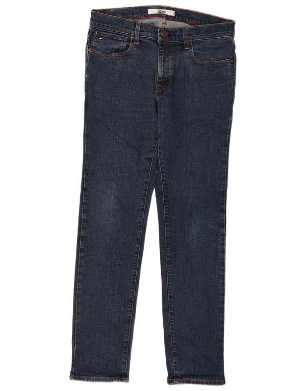 Tommy Hilfiger Masculino Slim Jeans W32 L31 Azul Algodão