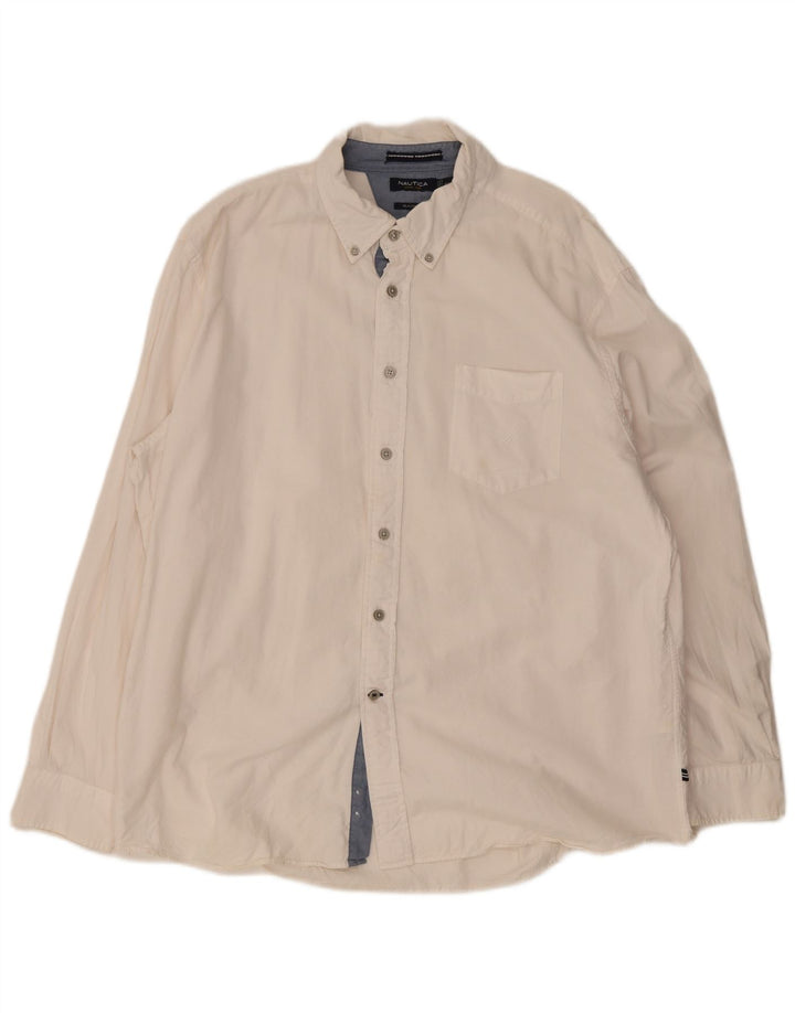 Camisa masculina Nautica Classic Fit 2XL algodão branco