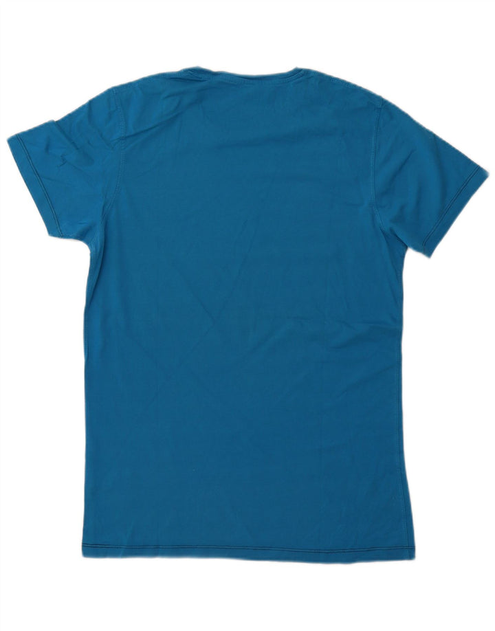 JACK & JONES Camiseta masculina gráfica grande algodão azul