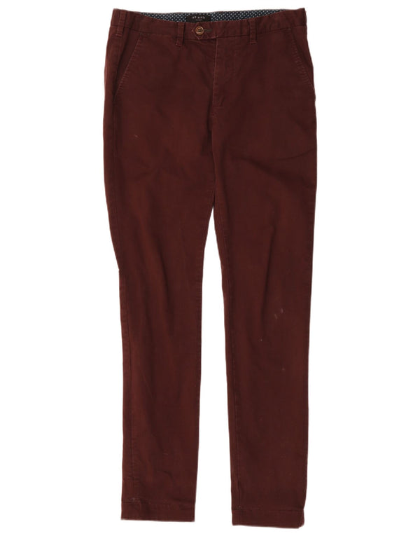 Calça masculina Ted Baker Slim Suit W30 L31 algodão marrom