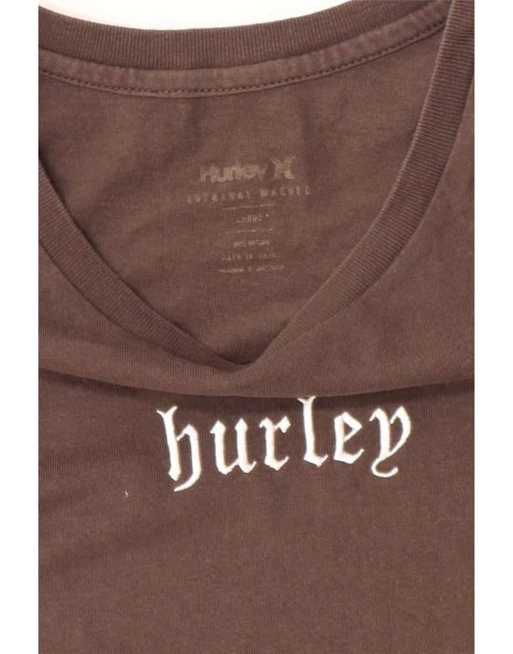Hurley Camiseta masculina gráfica grande marrom