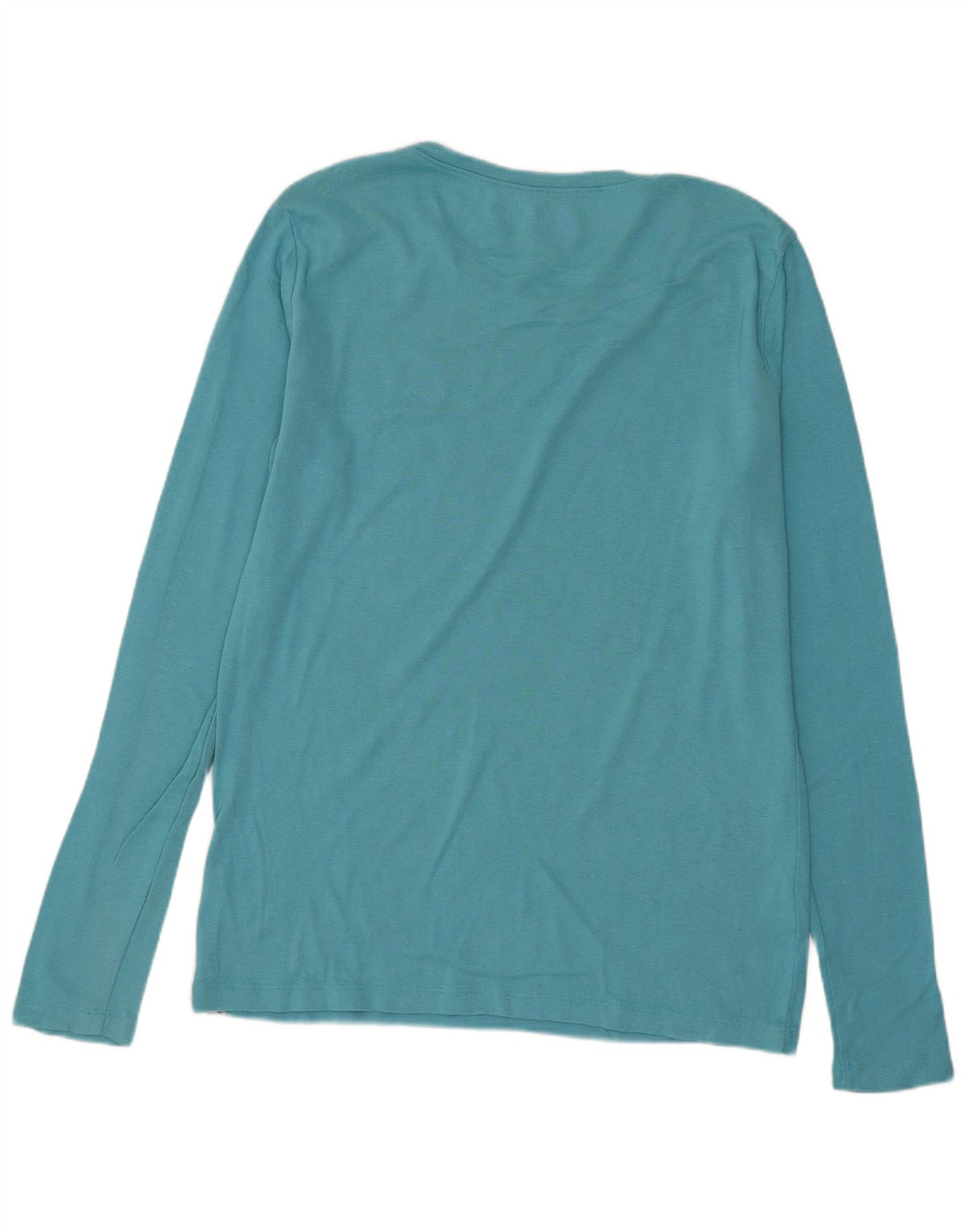 Eddie Bauer Top feminino manga comprida Reino Unido 14 grande algodão azul